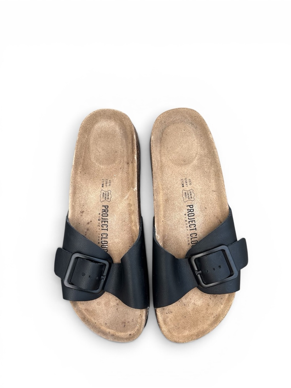 Project Cloud Black Ibiza Slide Sandals Size 10